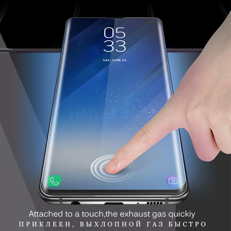 21D УФ жидкое закаленное защитное стекло для samsung Galaxy S8 S9 S10 Plus защита экрана S10e S7 Edge