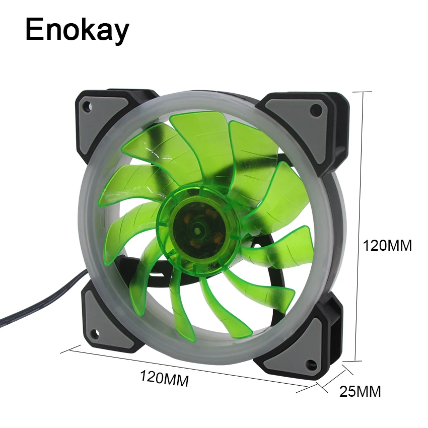 Оптовая продажа 2 шт. 3 Pin 12v светодиодный RGB 12025 DC 120 мм вентилятор 120x120x25