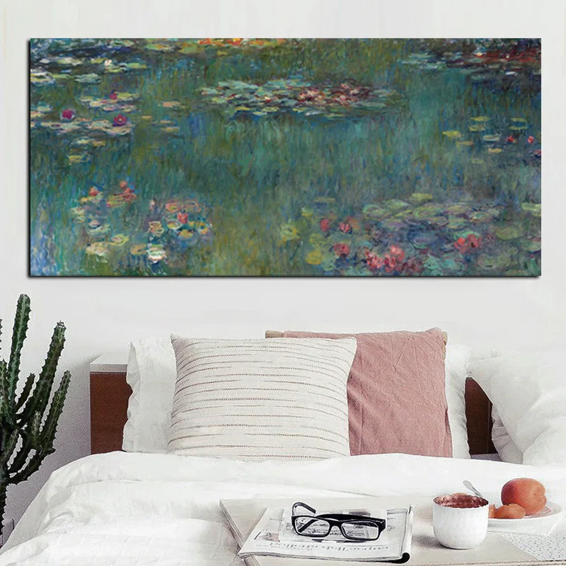 Распродажа картина маслом Monet Лотос Печать на холсте без рамки импрессионистская