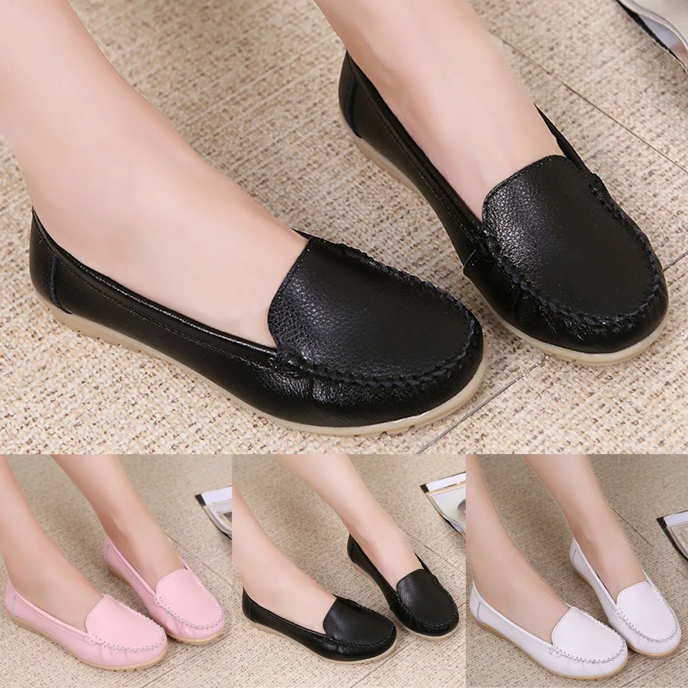 YOUYEDIAN Women ladies shoes pumps low heels Genuine Leather Shoes Loafers Slip On Shoe scarpe donna vera pelle estive#3 | Обувь