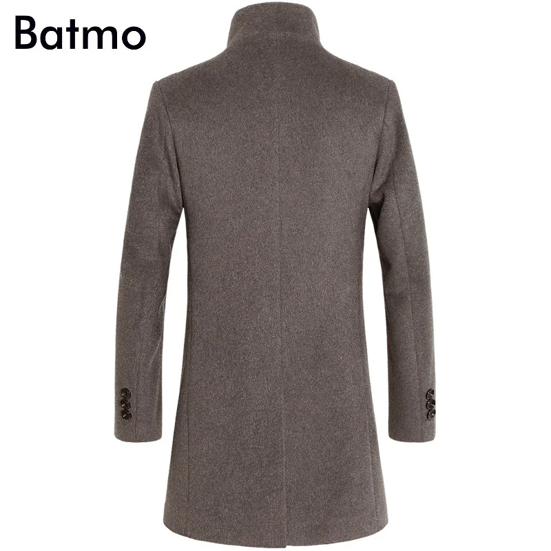 Batmo 2018 Новое поступление зимнее шерстяное мужское однобортное пальто-Тренч