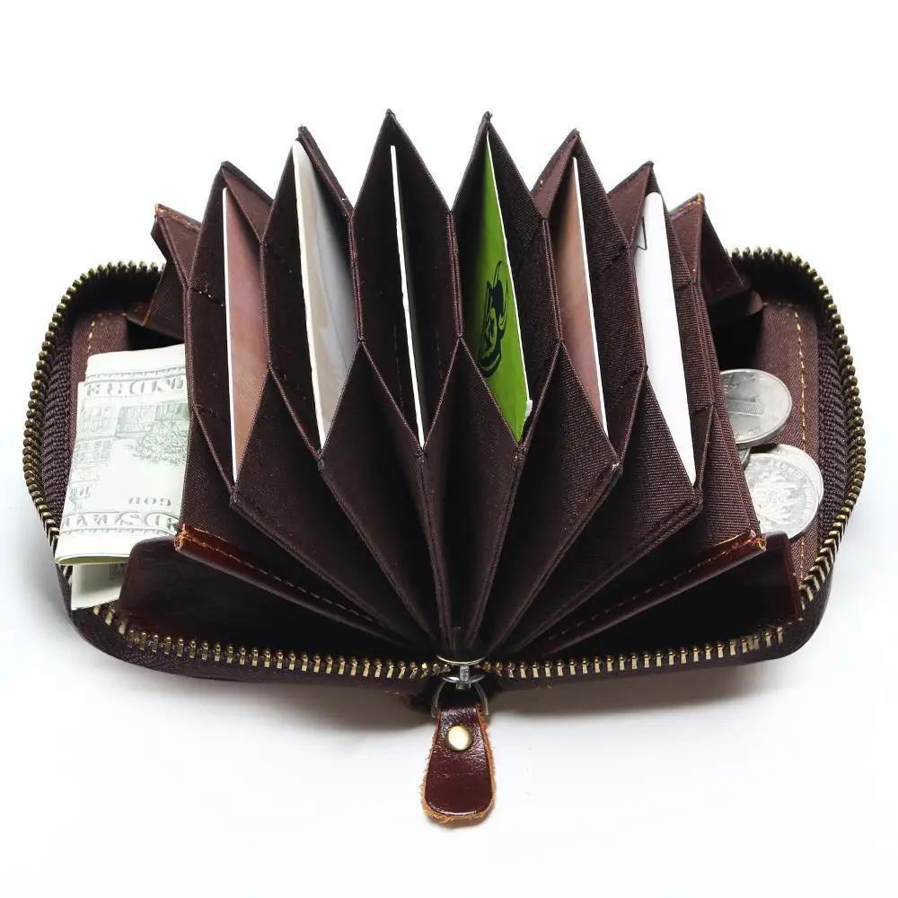 Кожаный кошелек унисекс бумажник из воловьей кожи кредитница для мужчин и