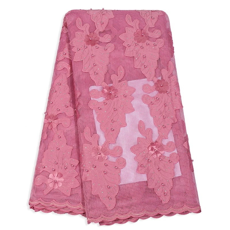 Bestway African lace Fabric Laser Rhinestones For Women Party Dresses 2020 3D Beads High Quality Nigerian Fabrics Lace Materials | Дом и сад