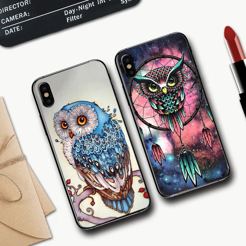 Animal Owl Silicone Case for iPhone 5 5S 6 6S Plus 7 8 11 Pro X XS Max XR | Мобильные телефоны и аксессуары