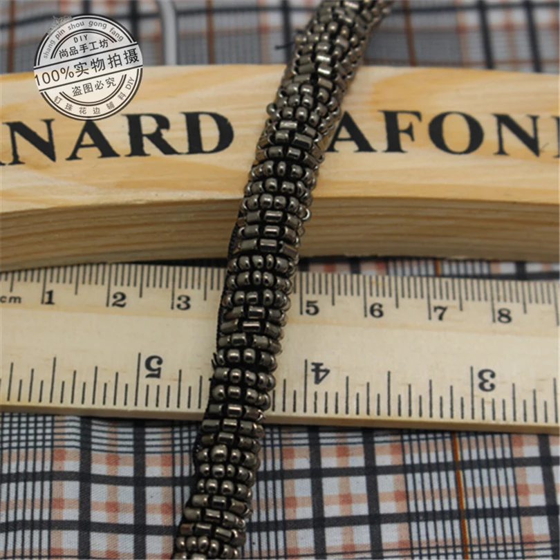 Серебристо-голубые бусины кружевная отделка винтажные высококачественные