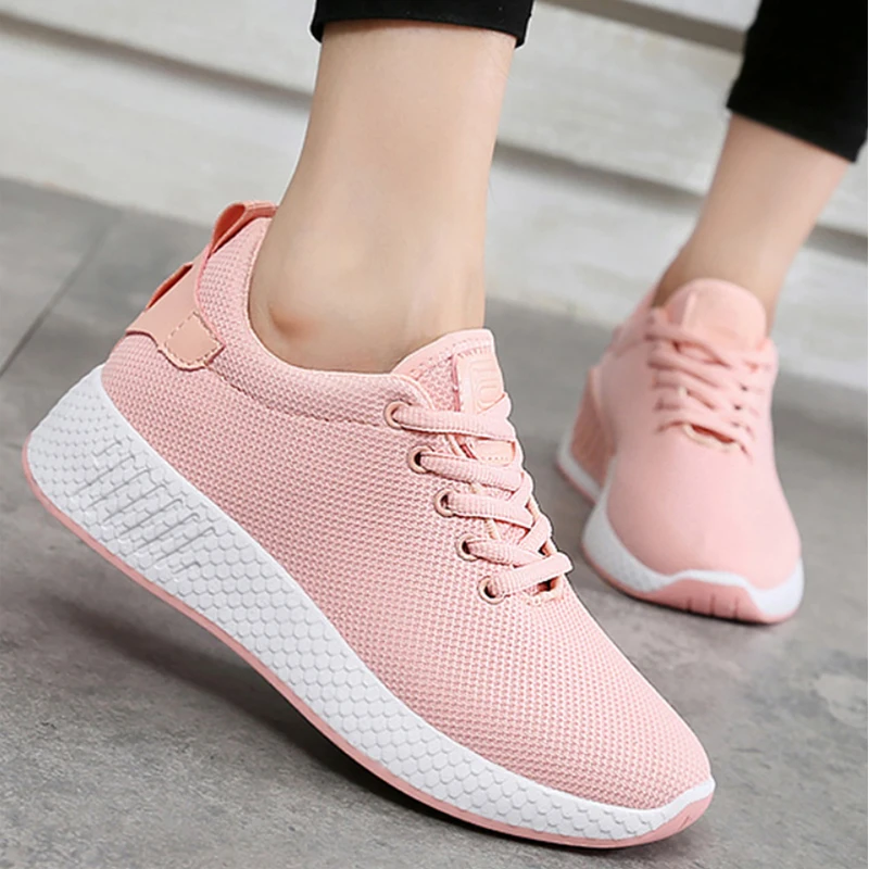 Удобная повседневная обувь Женские кроссовки Сетчатая Вулканизированная