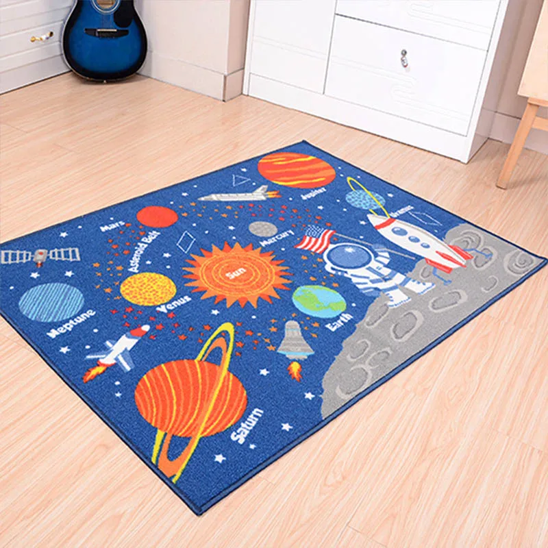 carpet 1 шт. 39*54 ''Детский Солнечный ковер с изображением системы мягкий утолщенный космический Звездный ковер для детской Кабинета спальни нескользящий напольный коврик - Цвет: carpet