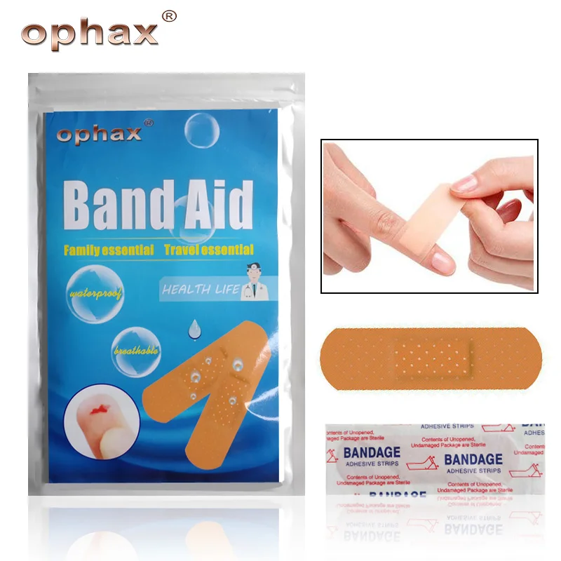 50pcs per bag OPHAX 50 шт., водонепроницаемый браслет, наклейки для помощи при гемостазе, клейкие повязки, повязки на рану, стерильные повязки для первой помощи, медицинские пластыри - Цвет: 50pcs per bag
