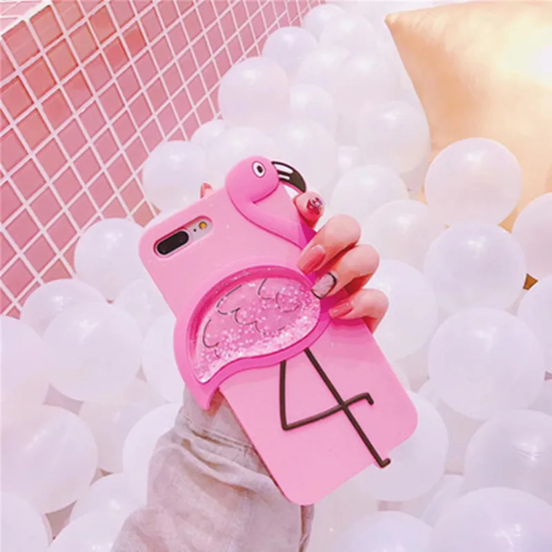 Pink Flamingo Case For iPhone 6 6s Rainbow Star Stream Protect Soft Full Cover 7 8 Plus X Phone Cases Dropshipping |