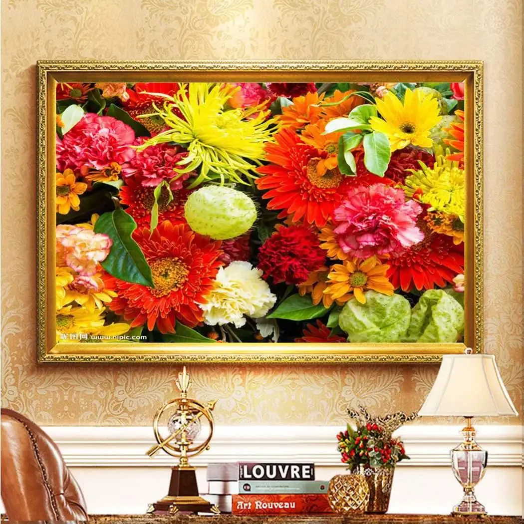 DIY бескаркасная палочка для вышивания крестиком с цветочным принтом