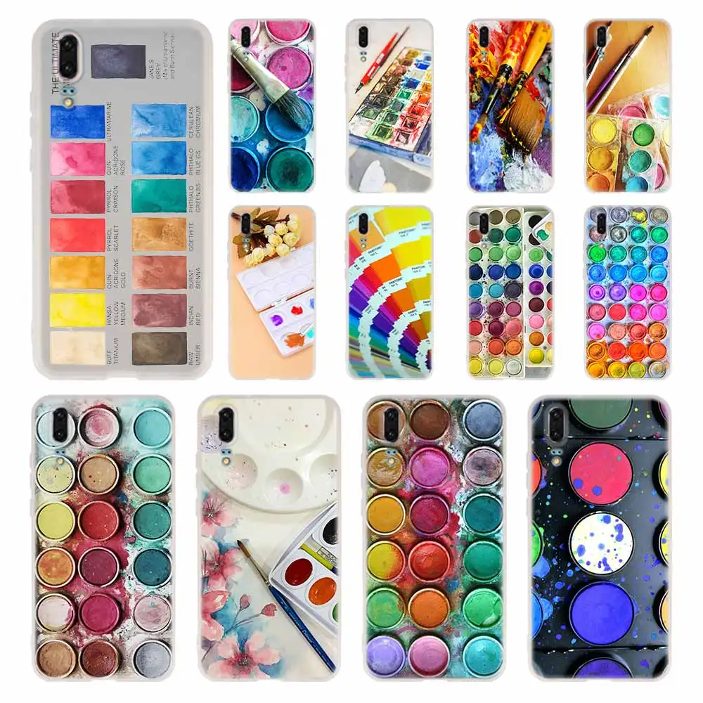 Чехол Paleta для телефона Pinterest водного цвета Huawei P40 P9 P10 P20 P30 Lite чехлы Pro P Smart 2019 мягкий