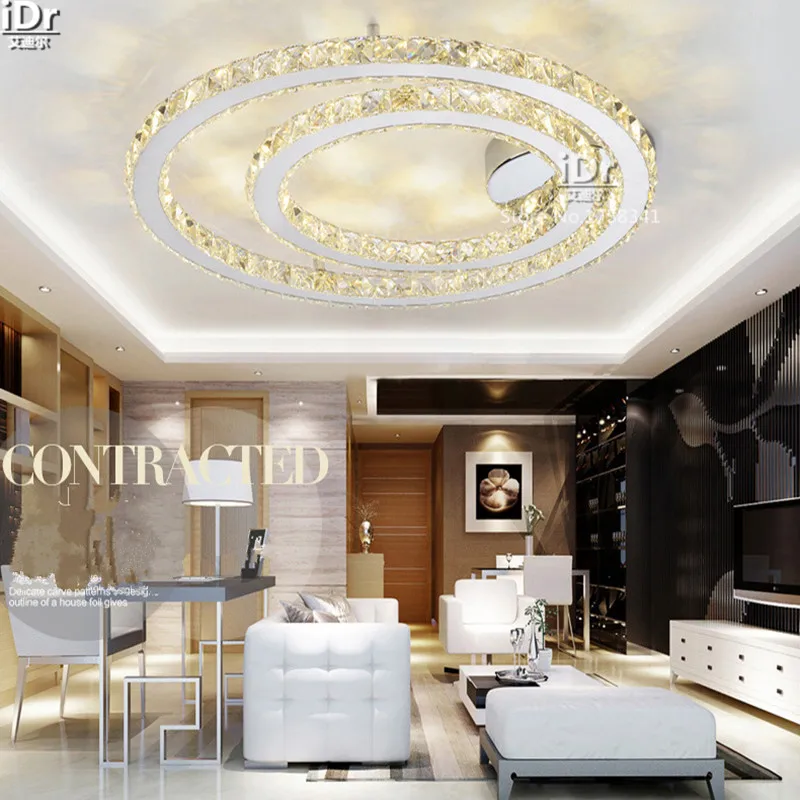 

High-grade light lighting living room modern minimalist bedroom lamp creative study led Crystal Light Ceiling Lights D800mm