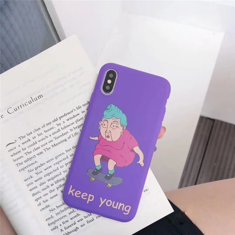 GYKZ Чехлы для скейтборда пожилых девушек чехол iPhone XS MAX XR X 7 8 6 6s Plus Мягкий телефона