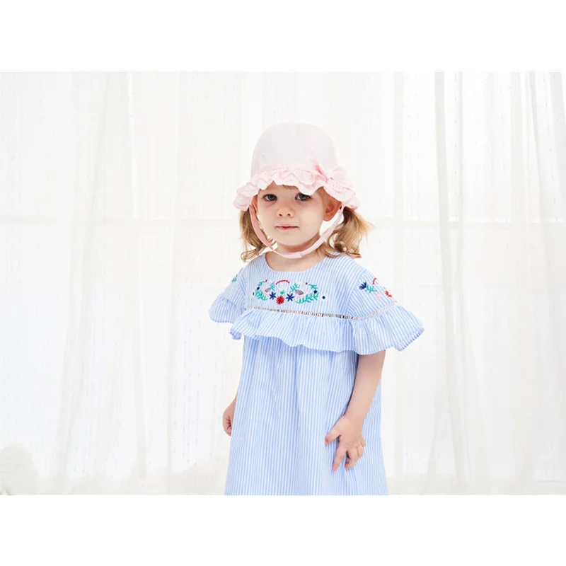 Pink Bucket Hat Baby Girl Summer Sun Cap Cotton Breathable Comfort Fisherman Chin Strap Stay On Basin Bonnet for Park Beach | Детская
