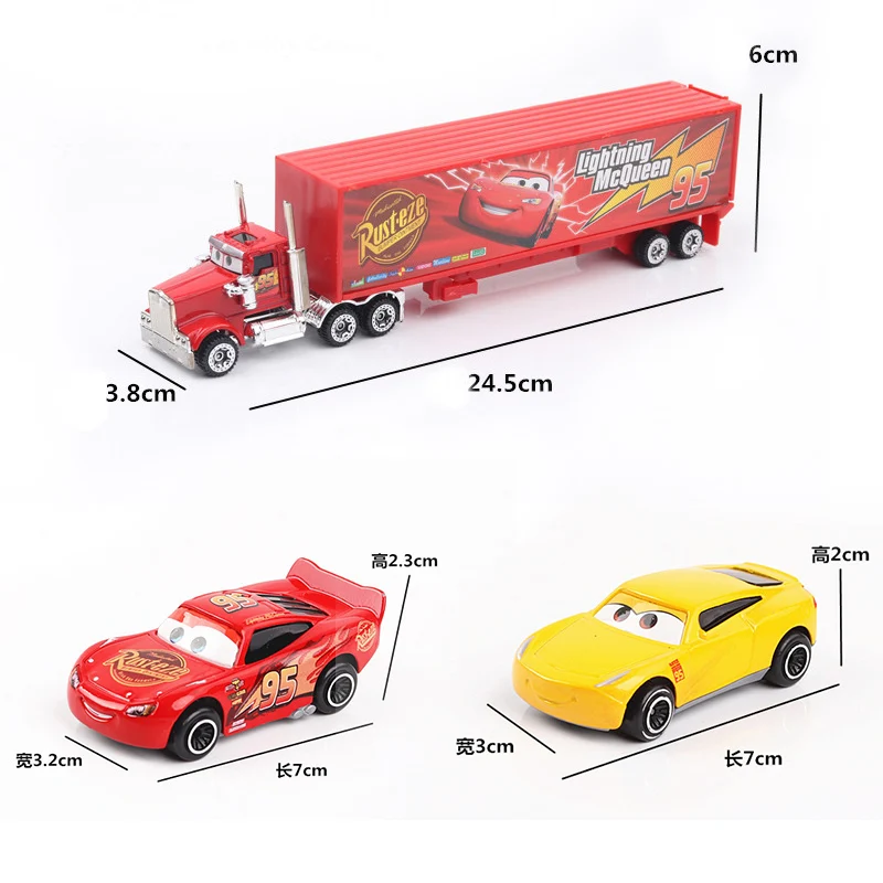 7 шт./компл. disney "тачки 3 Lightning McQueen Джексон Storm Крус Mater Мак дядя грузовик 1:55 литья под давлением металлический автомобиль модель игрушка для мальчиков