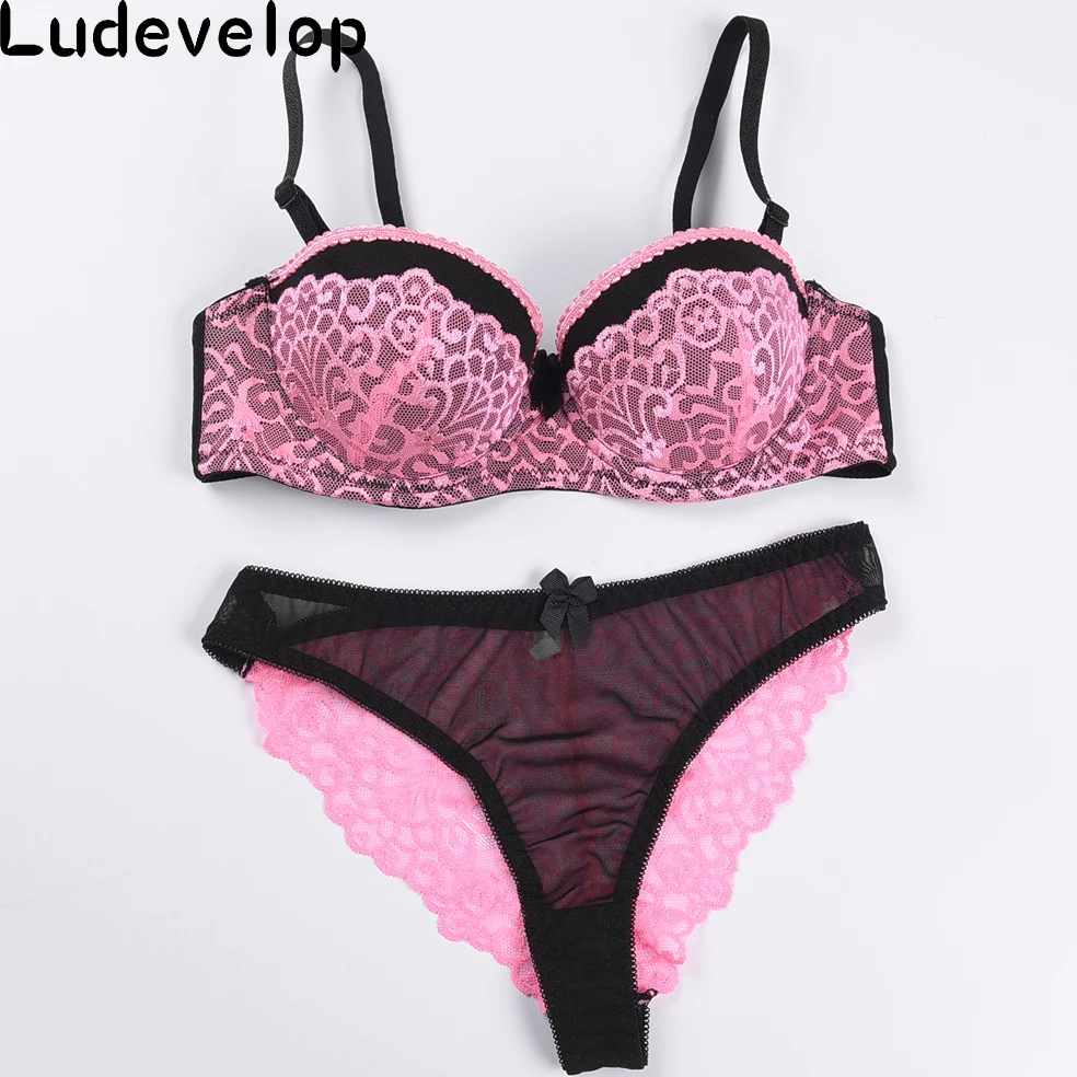 Комплект женского кружевного нижнего белья с чашками пуш ап 5 цветов|bra set|underwear