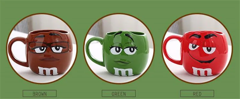 M& M кофейные кружки, чашки и кружки с ложкой, керамические кружки с большой вместимостью, посуда для напитков
