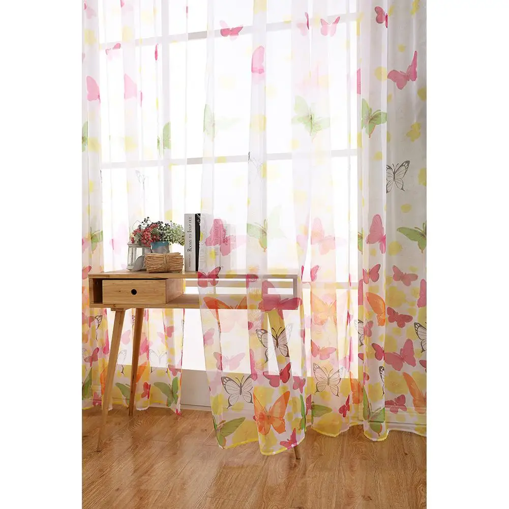 TPFOCUS большие бабочки печать Тюль шторы для окон спальни гостиной|Занавески| |