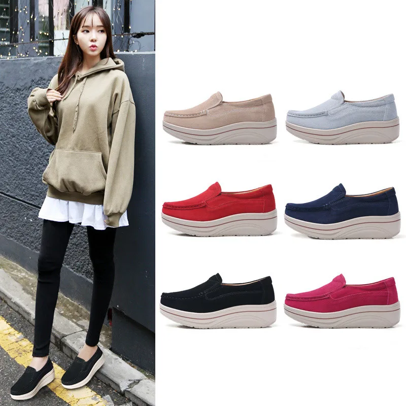 PINSEN 2020 Women Shoes Leather Suede Fringe Slip-on Flat Platform Ladies Woman Flats Creepers Moccasins zapatillas mujer | Обувь