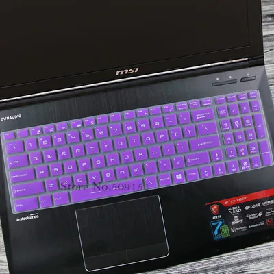17,3 15,6 дюймовый ноутбук Клавиатура Защитная крышка для MSI GL62M GF62 GP63 gp62m GT63 GT63VR GL63 GF62VR GS72VR GF75 GV62 PL62 PL60 - Цвет: Purple