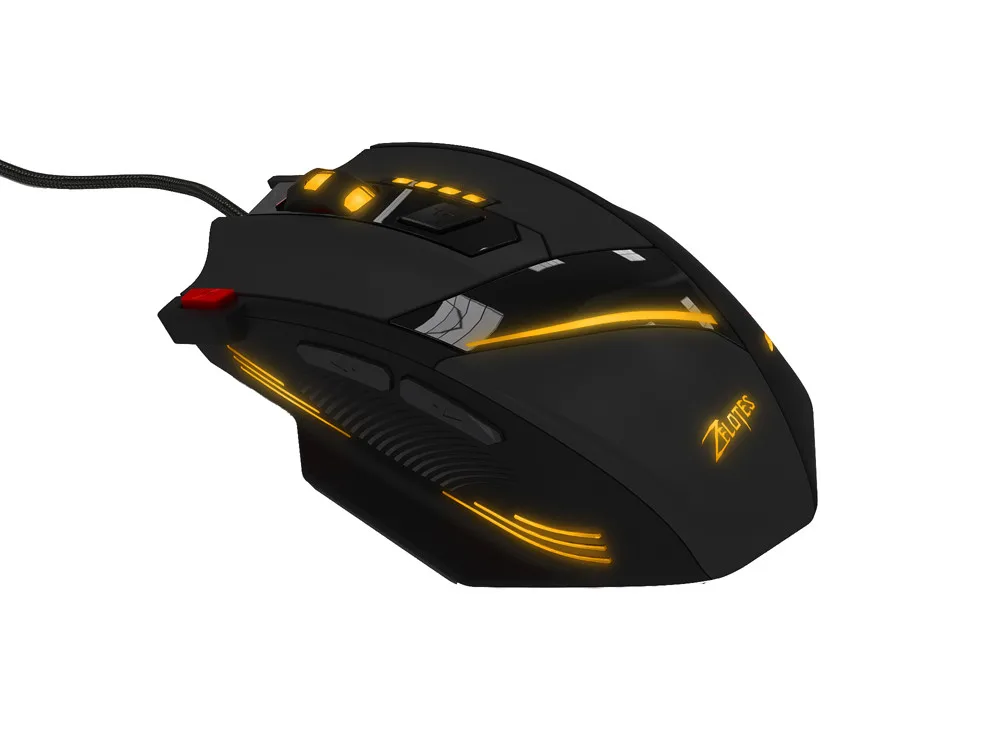 ZELOTES T-60, 7200 dpi, Профессиональная USB Проводная оптическая 7 кнопок игровая мышь для компьютера, ПК, ноутбука, игры# ZS