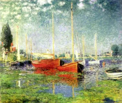 Картина для пруда с водяными лилиями Monet Репродукция масляной живописи красные