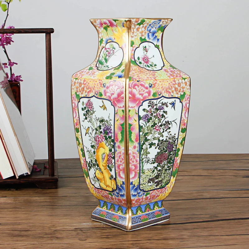 Classic Artistic Antique Porcelain Flower Vase Jingdezhen Handmade Beautiful Ceramic For Home Office Decor | Дом и сад