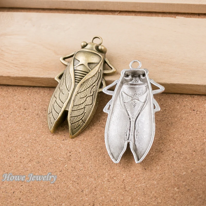 12 шт. винтажные Cicada Подвески в виде насекомых подходят для кулона европейском