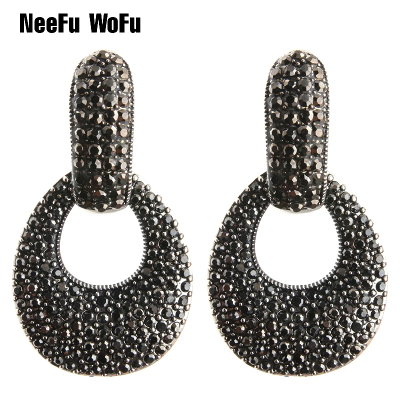 Серьги-подвески NeeFu WoFu большие многоцветные серьги из цинкового сплава с