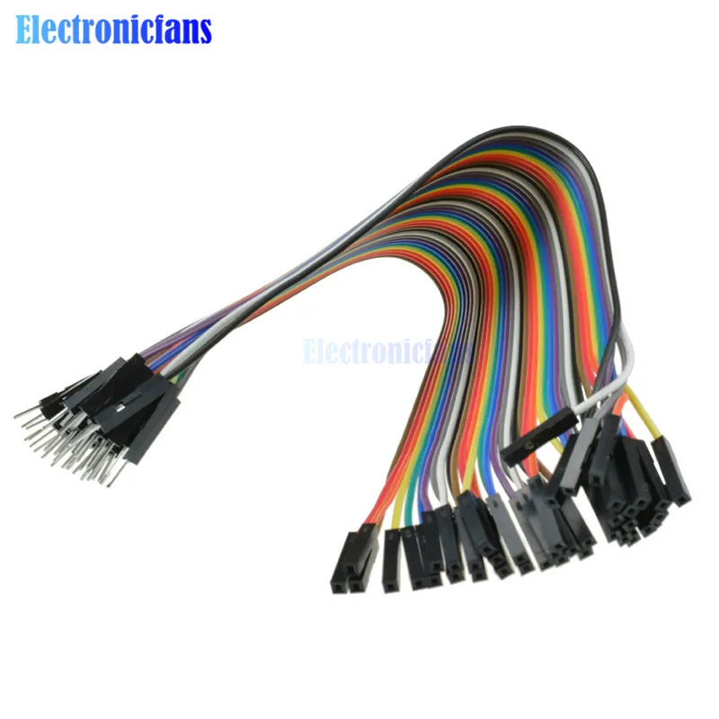 10*40 шт в ряд Dupont кабель 20 см 2 54 мм 1pin 1 p-1 p папа к женскому перемычку для Arduino