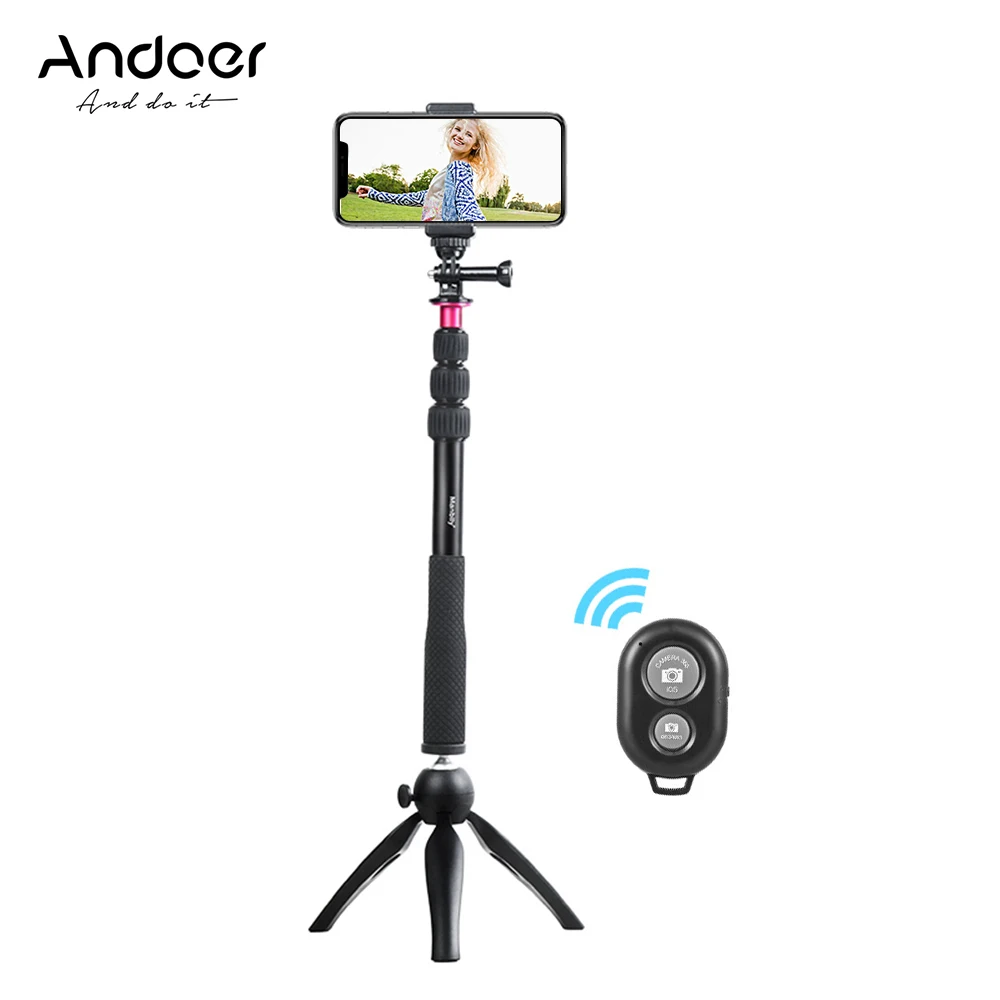 Селфи палка Andoer + мини штатив крепление для телефона беспроводной пульт