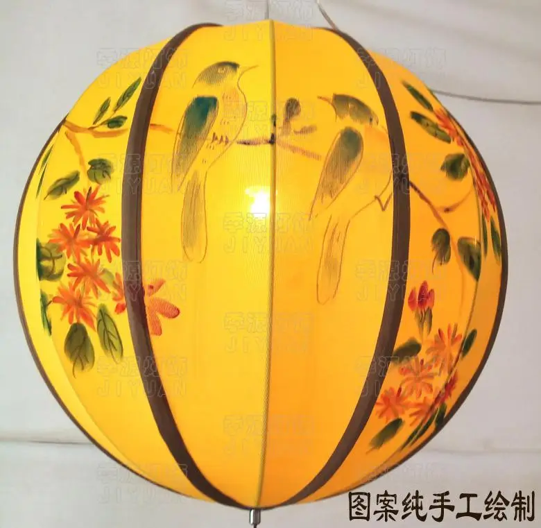 Подвесная лампа в форме шара креативный светильник из китайской ткани для