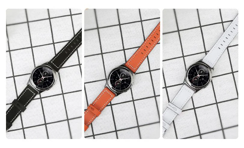 20 мм/22 мм кожаный ремешок для SAMSUNG Galaxy watch 46 мм 42 мм серии Sport S4/gear S2 classic gear S3 Смарт-часы ремешки для часов