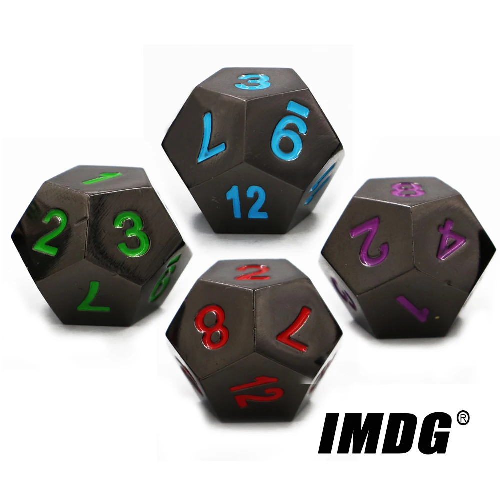 1 шт. D12 многогранные RPG кубики 12 сторонние аксессуары металлические DND черного