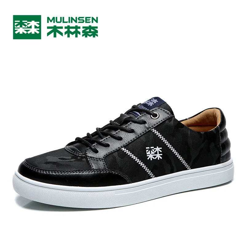 Mulinsen приятно печать на холсте Корова кожа резиновая подошва Для мужчин скейтборд