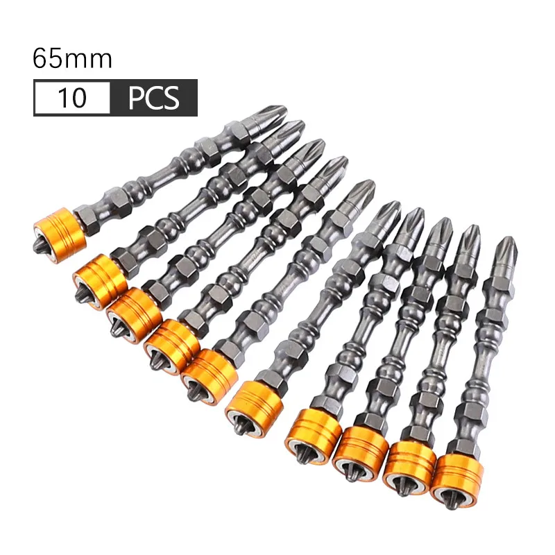 10pcs-65mm 65 мм/110 мм Набор отверток Phillips Двойные головки PH2 магнитные биты 1/4 ''шестигранный хвостовик D1 сталь для электрического отвертки - Цвет: 10pcs-65mm