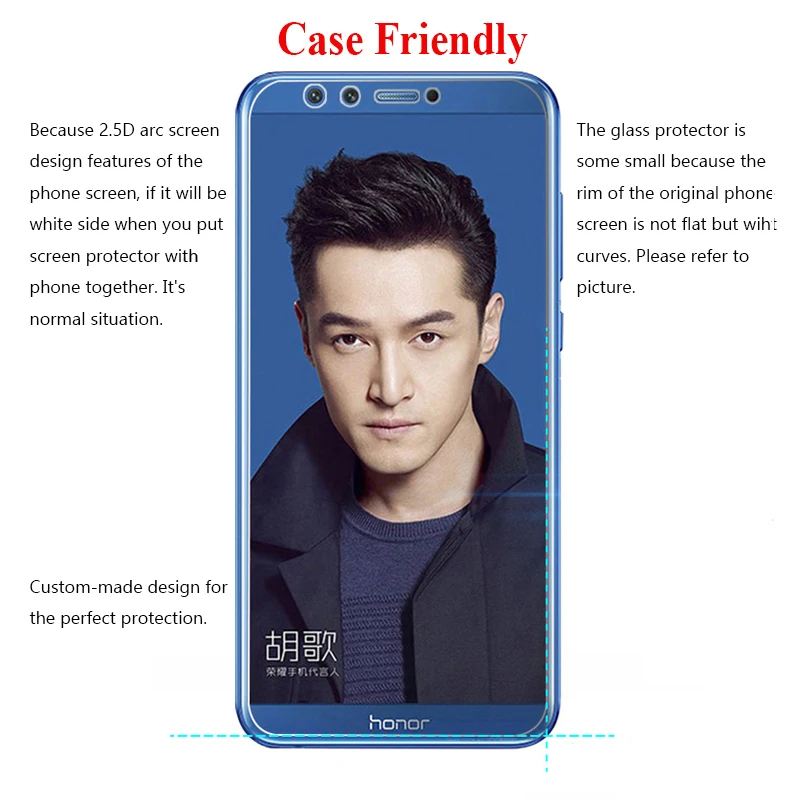 Защитное стекло на honor 9 lite для huawei v9 9i закаленное light защита huwai чехол hono