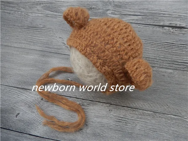 Детская шапочка реквизит для фотосъемки новорожденных мохеровая шапочка.