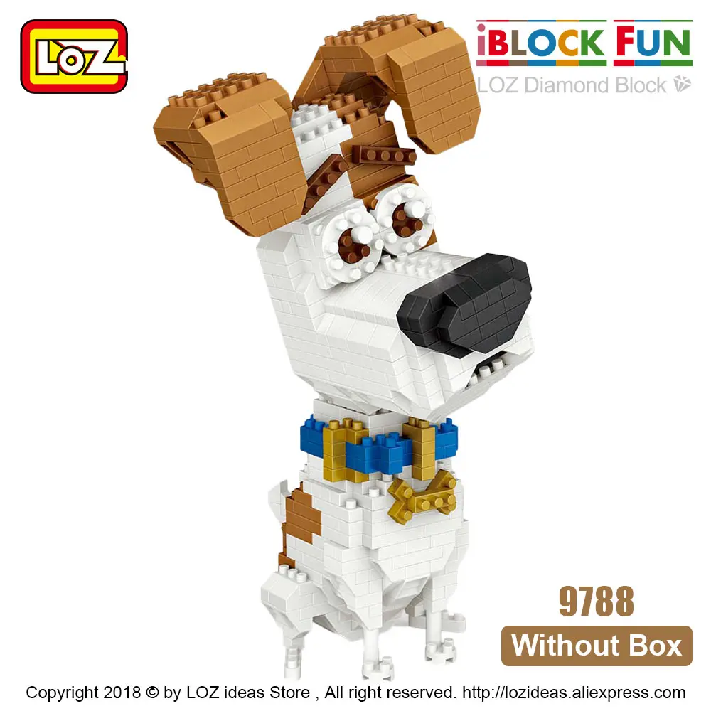 9788 Without Box LOZ алмазные блоки Джек Рассел терьер собака мультфильм аниме DIY строительные блоки милые мини-фигурки животных пластиковые игрушки для детей 9788 - Цвет: 9788 Without Box