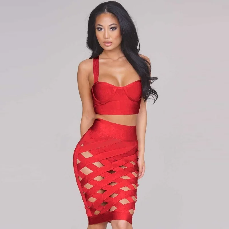 2019 женские платья Vestidos Выдалбливают Сексуальные из двух частей знаменитостей