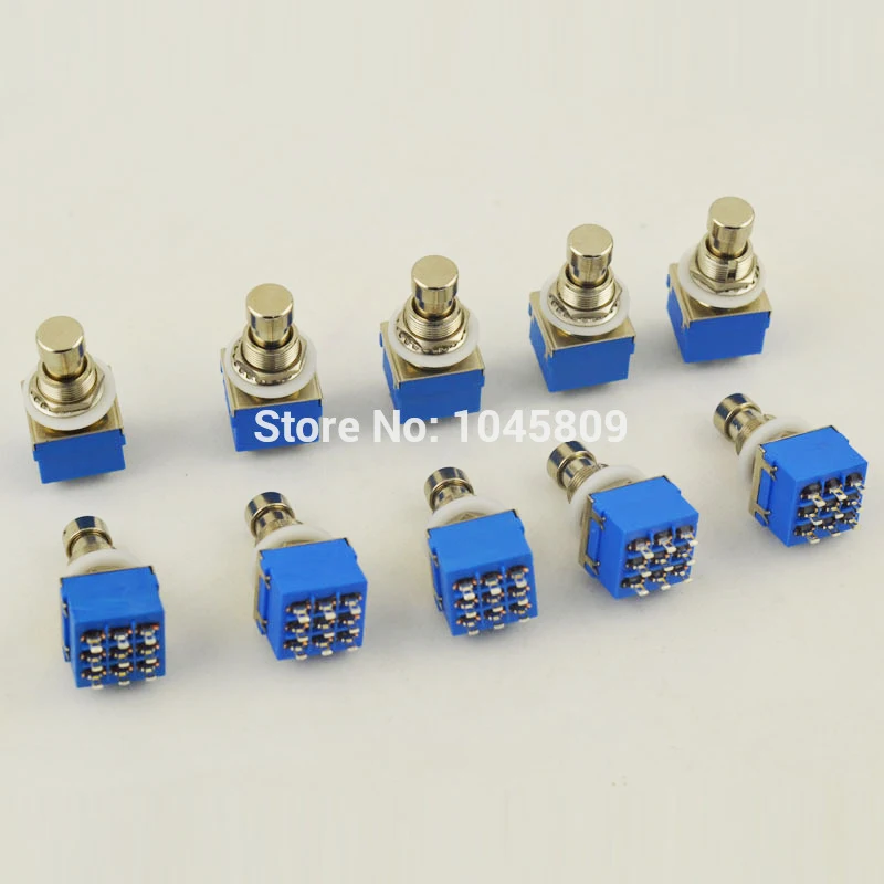 

10 X 3PDT 9-PIN Guitar Effects Stomp Switch Pedal Box Foot Metal True Bypass Free Shipping