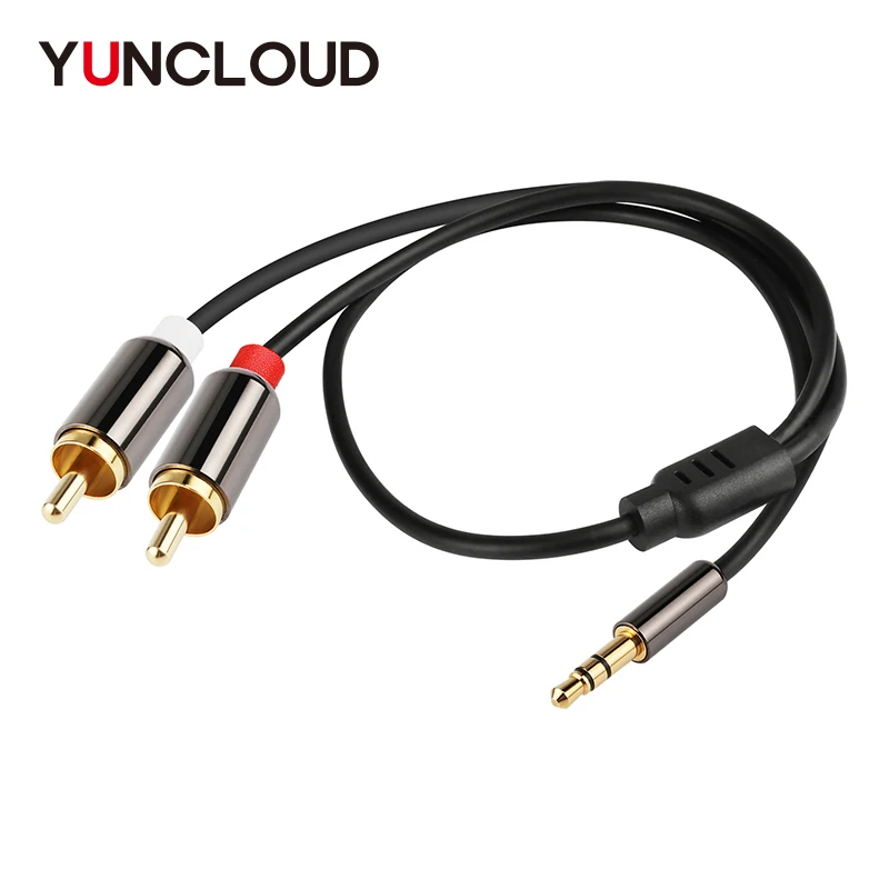 Аудио кабель YUNCLOUD от 2RCA до 3 5 аудио автомобильный RCA мм разъем папа-папа AUX для