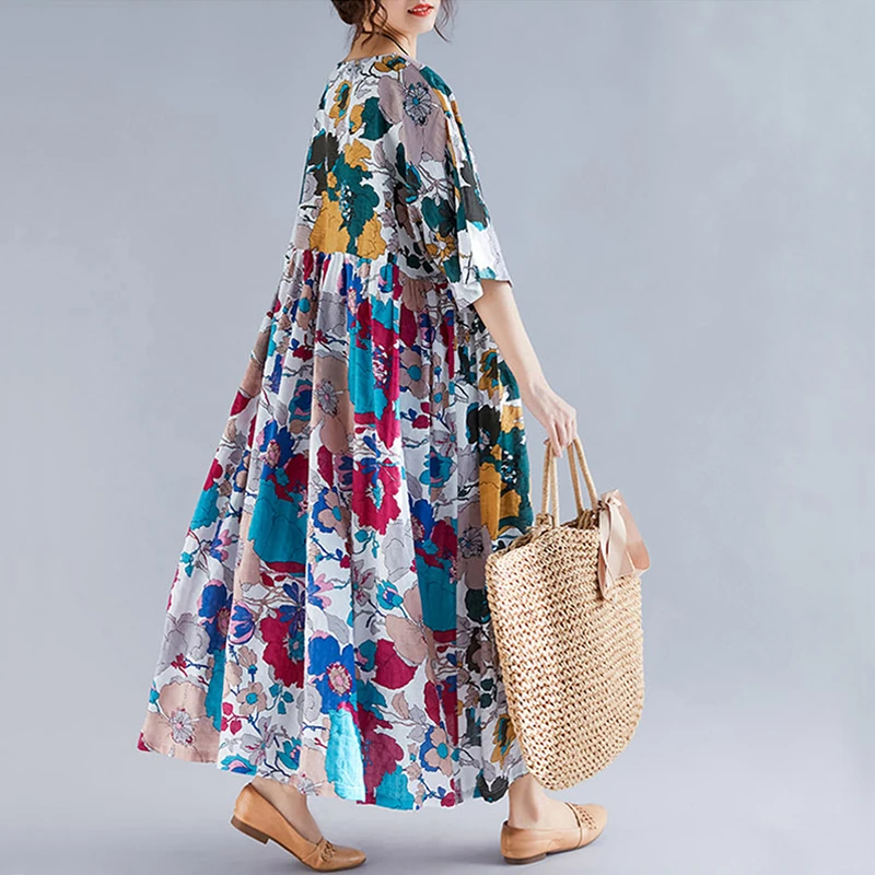 Женское платье-макси Elegdream повседневное длинное платье большого размера из