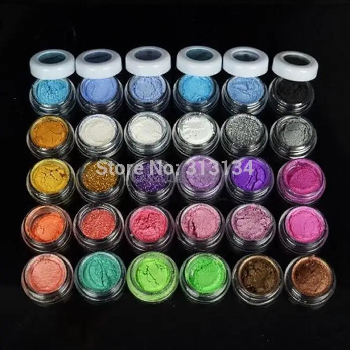 30 цветов Тени для век порошок пигмент Красочный макияж Минеральные тени набор