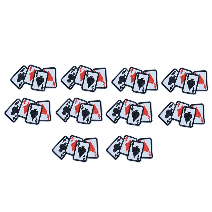 10 шт. патчи для одежды в виде покерных карт|card patch|patches for clothing ironpatches |