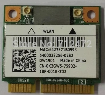 ,    DW1901  Atheros AR5B22 300 / Mini PCI-E 802, 11 ABGN  2, 4 /5  WiFi + 4, 0  Bluetooth