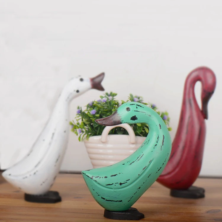 Creative cute wooden duck statue / miniature decoration sculpture wedding gift garden toy house model children's toys | Дом и сад