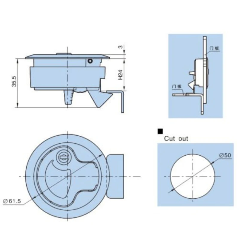 Флэш защелка люка Морская Лодка яркий хромированный фотоэлемент|Морское