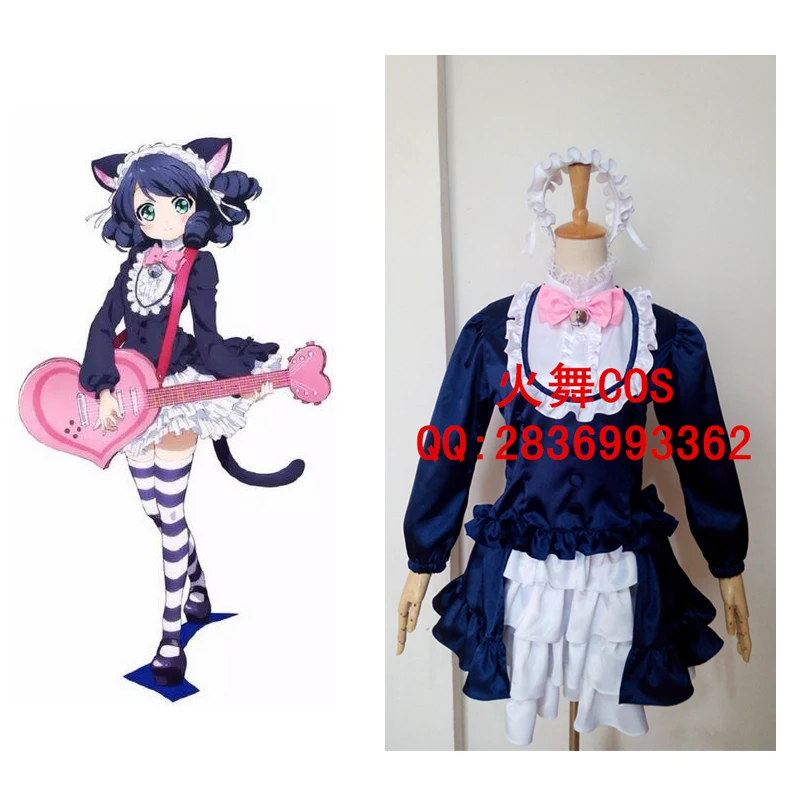2016 show by rock cosplay costume anime cosplay japanese anime costume cat clothes Cyan Cosplay costume