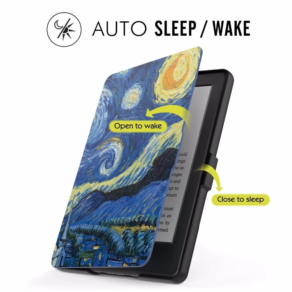 Чехол для Amazon Kindle 8 th Gen модель Ван Гога дизайн кожа 6 дюймов электронная книга чехол для планшета